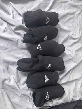 Men's Black Athletic compression Socks with Logo - 6 Pack.
